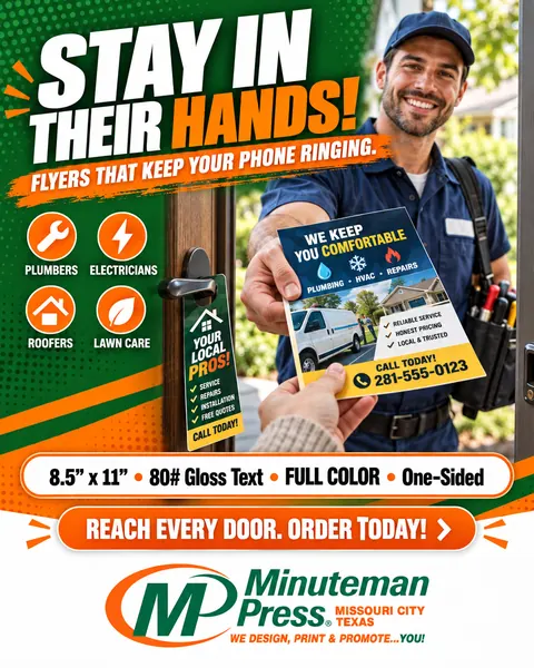 Minuteman Press ad: Stay in their hands
