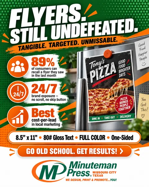 Minuteman Press ad: Flyers. Still undefeated.